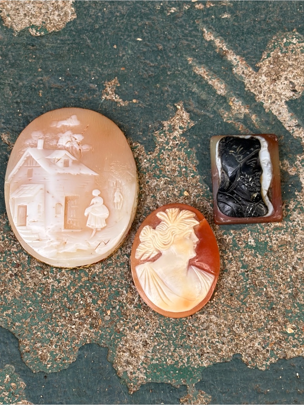 (3) Antique UNMOUNTED Cameos